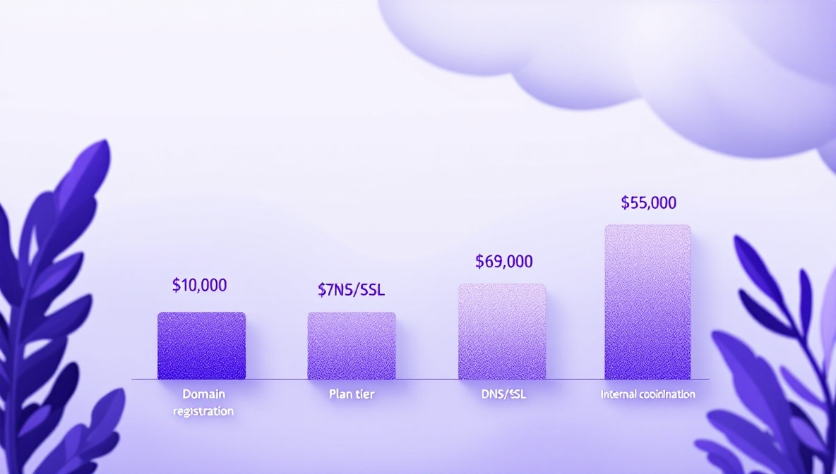 Cost breakdown chart for branded custom-domain setup