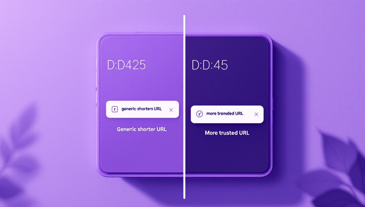 Phone showing two link previews — one branded, one generic