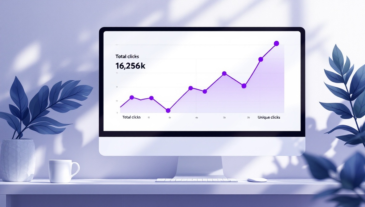 Chart comparing total clicks to unique clicks over time