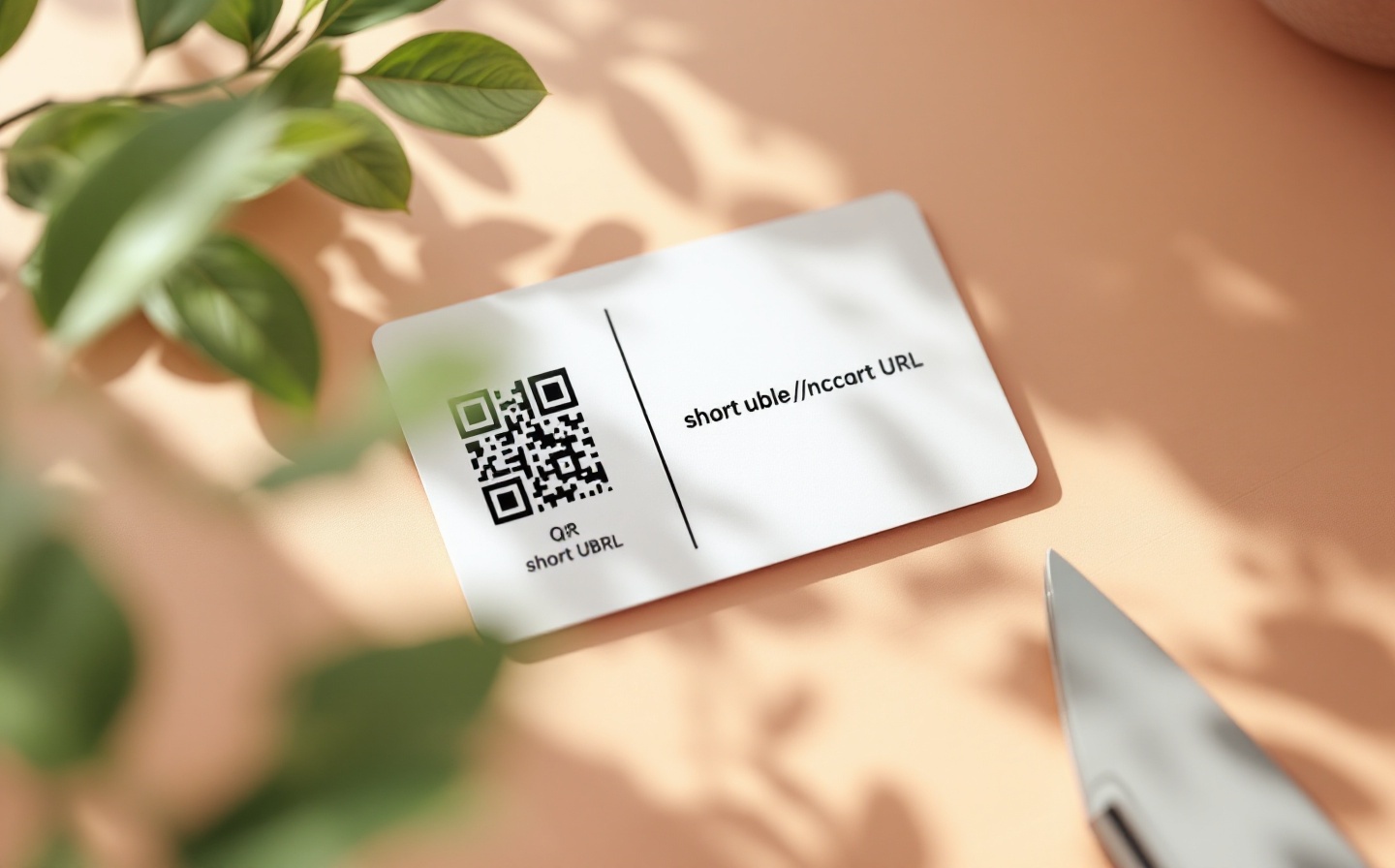 A poster showing a QR code and a printed short URL side by side