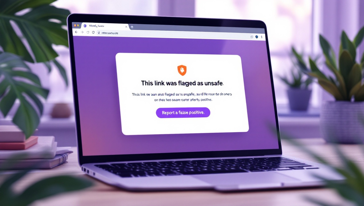 Browser showing a safety interstitial page warning about a blocked link